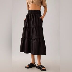 NWT ANTHROPOLOGIE Somerset Maxi Skirt, Black , Size XXS